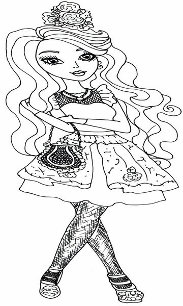 kolorowanka Ever After High malowanka do wydruku dla dziewczynek, do pokolorowania kredkami, obrazek nr 38